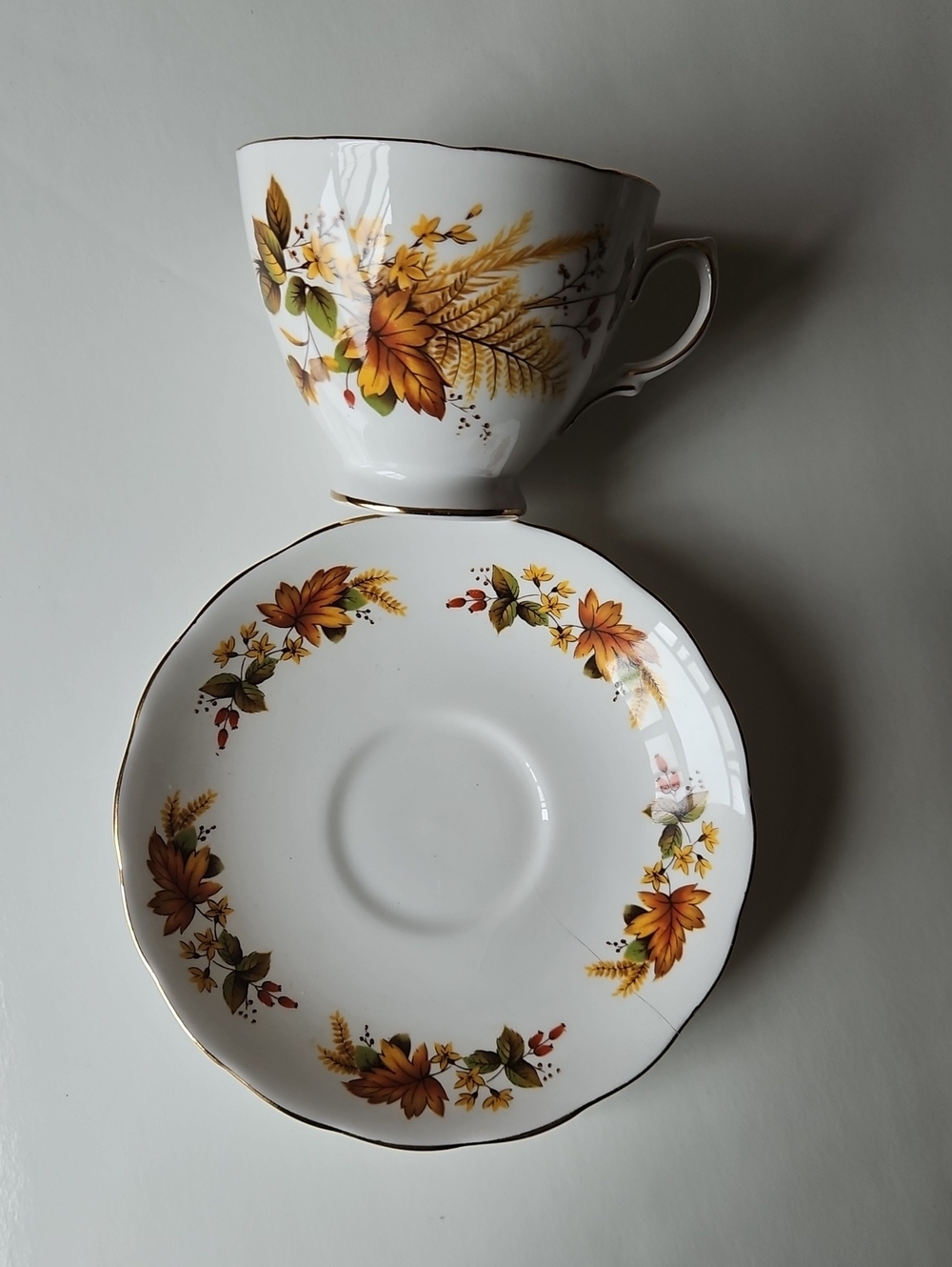 Queen Anne Footed Teacup Pattern 8219 Footed Floral Teacup & Saucer